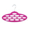 ABS plastic Pink velvet oval shape scarf hanger with 14 holes space saver