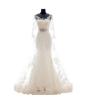 Faisata Women's Full Sl eeveTulle Lace Fishtail Ivory Bridal Dress