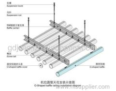 aluminum ceiling metal ceiling o shape baffle ceiling system