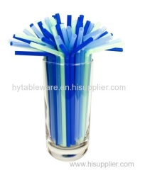 8" plastic flexible drinking straws blue and green color bendable straw 7mm dia.