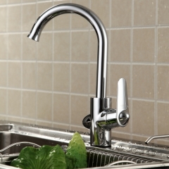 single handle chrome kitchen faucet