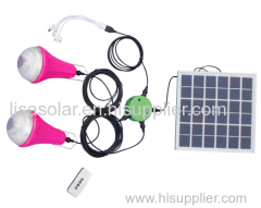 LED Solar Portable Home Lamp Bulbs Kit with 15W Solar Panel with phone charger