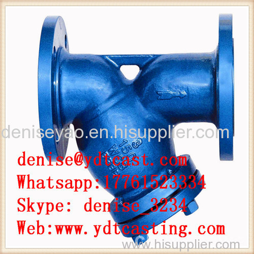 Gray iron filter valve y type for municipal water area Epoxy Internal strainer