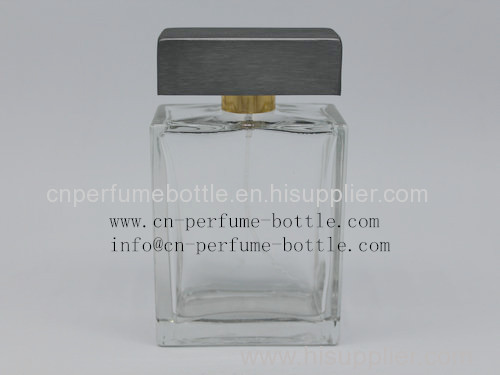 100ml cosmetic packaging in square erfume bottle with metal cap