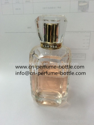 clear glass bottle for perfume packaging with high quality acrylic lids