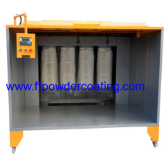 Powder coating booth system with PLC control unit