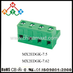 Right angle pin pluggable terminal block 7.5/7.62mm pitch 300V/15A replacement of PHOENIX and SAURO