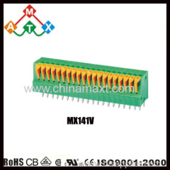 Screwless PCB spring terminal block 2.54mm pitch 150V-5A connectors replacement of PHOENIX and DINKLE