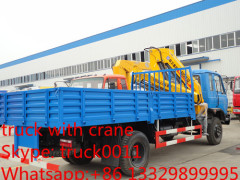 dongfeng 153 190hp cargo truck with XCMG telescopic crane for sale