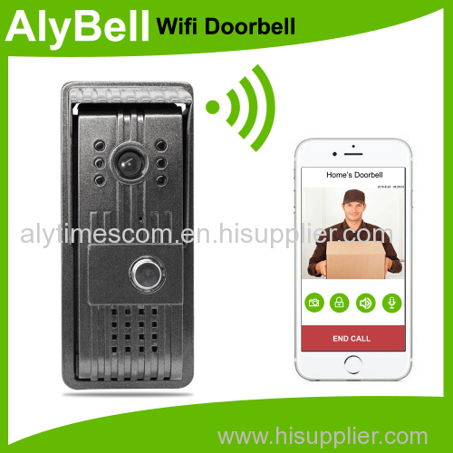 AlyBell 5-8m night vision 720P smart WIFI video doorbell see hear talk with visitor anywhere anytime