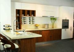 Wood Veneer Lacquer Kitchen Furniture (BR-LV005)