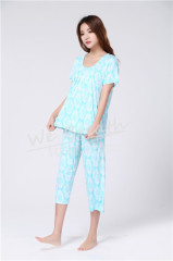 Apparel Underwear&Nightwear Sleepwear&Pajamas Women's Bamboo Short Sleeves Pajama Sleep Set For Summer Eco-friendly