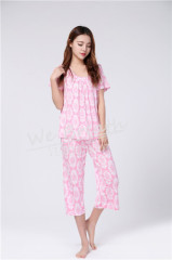 Apparel Underwear&Nightwear Sleepwear&Pajamas Women's Bamboo Short Sleeves Pajama Sleep Set For Summer Eco-friendly