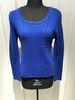 Round Neck Loose Royal Blue Sweaters For Women Spring / Autumn 2/28nm Yarn Count