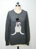 Penguin Pattern Intarsia Knitting Patterns Sweaters For Women Round Collar Softness Handfeel
