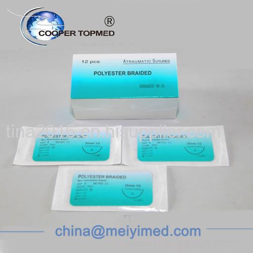surgical sutures with needles Polyster Braided sutures