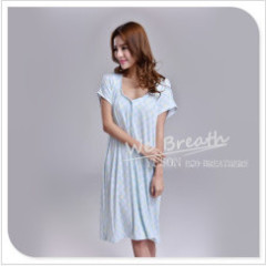 Apparel& Fashion Underwear& Nightwear Sleepwear& Pajamas YUSON Women's Bamboo Classic Button Up Short Sleeves Night Gown