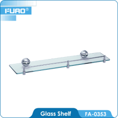 Wall mounted bathroom glass shelf