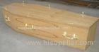 Customized Caskets Plywood Veneer Cardboard Coffins With Flat Lid