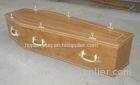 Plywood Veneered Cardboard Coffins with Lined Lid and Concave Edge