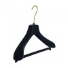 High quality Black flocked Heavy duty hanger for coat/suit