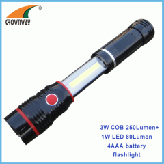 3W COB magnet work light 250Lumen high power lamp 4*AAA outdoor camping and repairing lamp stretched & closed flashlight