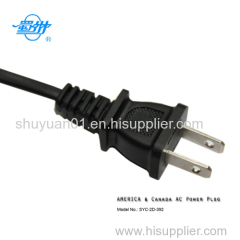 US standard 2 pin flat AC power plug