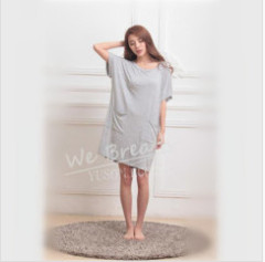 Apparel&Fashion Underwear&Nightwear Sleepwear&Pajamas Women's Nighties Bamboo Chemise Striped Nightshirt Nightgown Robes