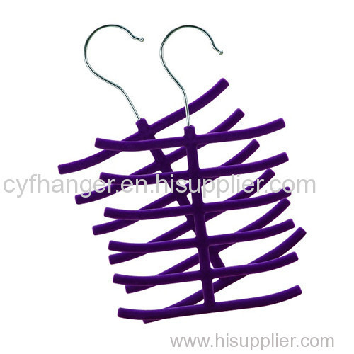 Dark Purple flocked 6 layer tie organizer Made by ABS