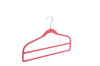 ABS plastic pink velvet 2-bar trousers hanger space saver non-slip