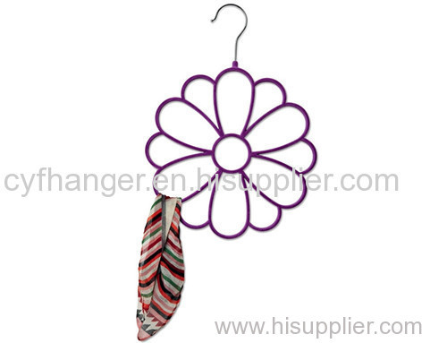 Factory Made ABS red velet flower design scarf hanger non-slip space saver
