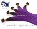 20 Inch Purple Brazilian Straight Hair Weave Ombre Color For Brunettes