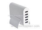 AC 100V - 240V High Speed USB Desktop Charger 5 Ports With Fire Resistan Plastic Case