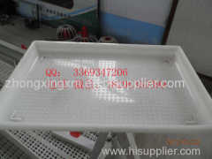 Square plastic chick feeding pan