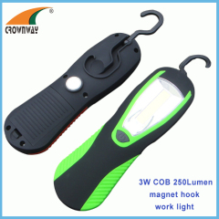 3W COB working light magnet and hook repairing lamp 3*AA portable lantern 250Lumen high power