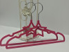 Factory made 33 cm length star design red velvet kids hanger non-slip