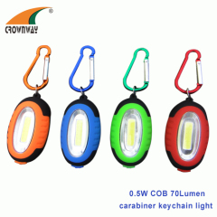 0.5W COB high power keychain lights 70Lumen keychain lamps with carabiner mini pocket light outdoor emgergency light