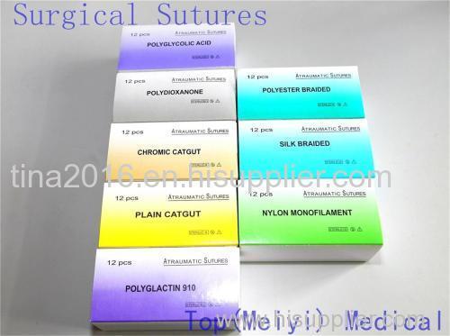 surgical thread with needle Plain /Chromic Catgut