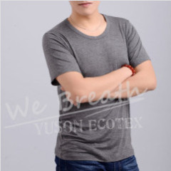 Apparel & Fashion T-shirts YUSON Bamboo Solid Color T-shirt Crew Neck Short Sleeve For Men