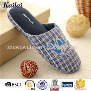 Plaid Embroidery Big Head Slipper