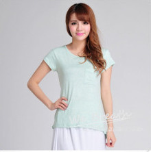 Apparel & Fashion T-shirts YUSON Bamboo Blouse Women's Short Sleeves Casual Tops T-shirt For Summer