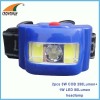 2-in-1 3W COB and 1W LED headlamp 250Lumen high power headlight 3*AAA camping lantern Fishing lamp