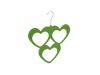 ABS plastic green flocked scarf hanger 3 heart design