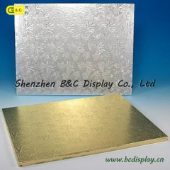 Embossing aluminum foil paper wrapped masnotie board cake drums with SGS