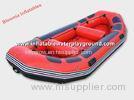 Red And Blue 0.9mm PVC Fabric Inflatable Boat Raft With Inflatable Floor