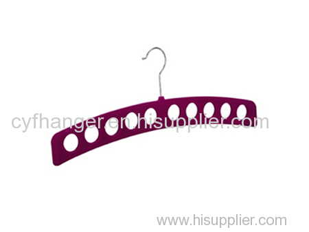 Factory made 43.5cm length with 10 holes platic dark red velvet scarf hanger