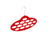 Oval shape with 14 holes ABS plastic red flocked scarf hanger space saver