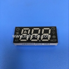 China Triple digit common anode super bright green/yellow/red 7 segment led display for Fridge control.