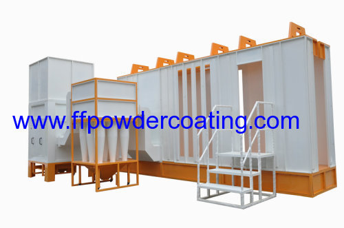 Automatic powder coating booth