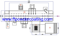 Automatic powder coating spray booth with cyclone